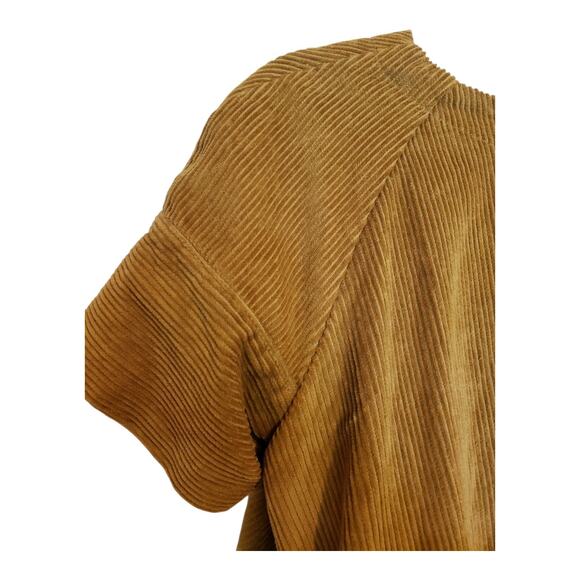 The Odells Anthropologie Corduroy Tent Mini Dress Size Small Cotton Tan Beige - Picture 9 of 12